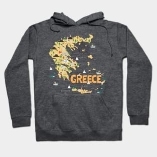 Greece Illustrated Map Hoodie